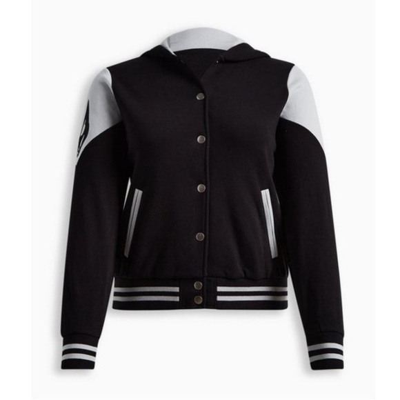 TORRID NWT STAR WARS THE MANDALORIAN COZY FLEECE VARSITY JACKET - Picture 2 of 5